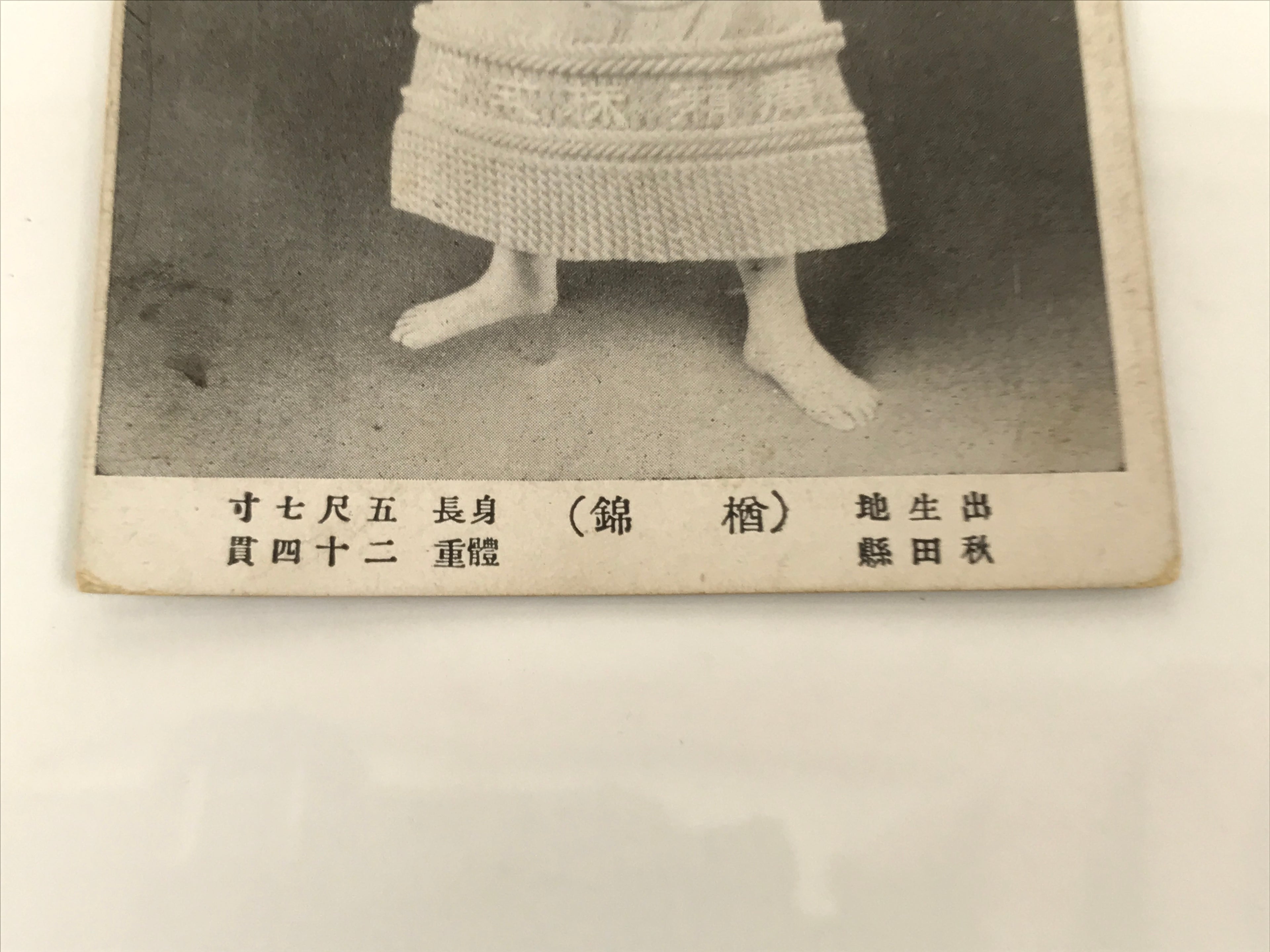 Antique Japanese Postcard Sumo Wrestler Naranishiki Masakichi Black White PC108