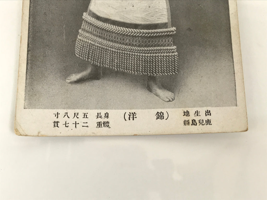 Antique Japanese Postcard Sumo Wrestler Nishikinada Koji Black White PC103
