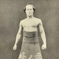 Antique Japanese Postcard Sumo Wrestler Rainomine Isuke Black White PC109