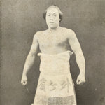 Antique Japanese Postcard Sumo Wrestler Sotogahama Yataro Paper Black White PC94