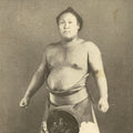 Antique Japanese Postcard Sumo Wrestler Tachihikari Den'emon Black White PC101