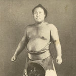 Antique Japanese Postcard Sumo Wrestler Tachihikari Den'emon Black White PC101