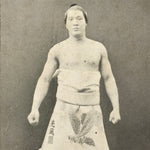 Antique Japanese Postcard Sumo Wrestler Terukaze Sadataro Paper Black White PC95