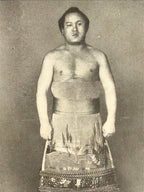 Antique Japanese Postcard Sumo Wrestler Wakabayama Atsumi Black White PC111