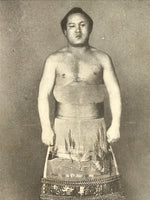 Antique Japanese Postcard Sumo Wrestler Wakabayama Atsumi Black White PC111