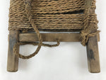 Antique Japanese Shoiko Backpack Carrying Rack Hardwood Straw Rope Fabric JK557