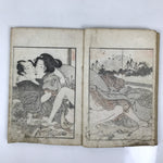 Antique Japanese Shunga Ukiyoe Erotic Art Book Edo Woodblock Print Kimono FL403