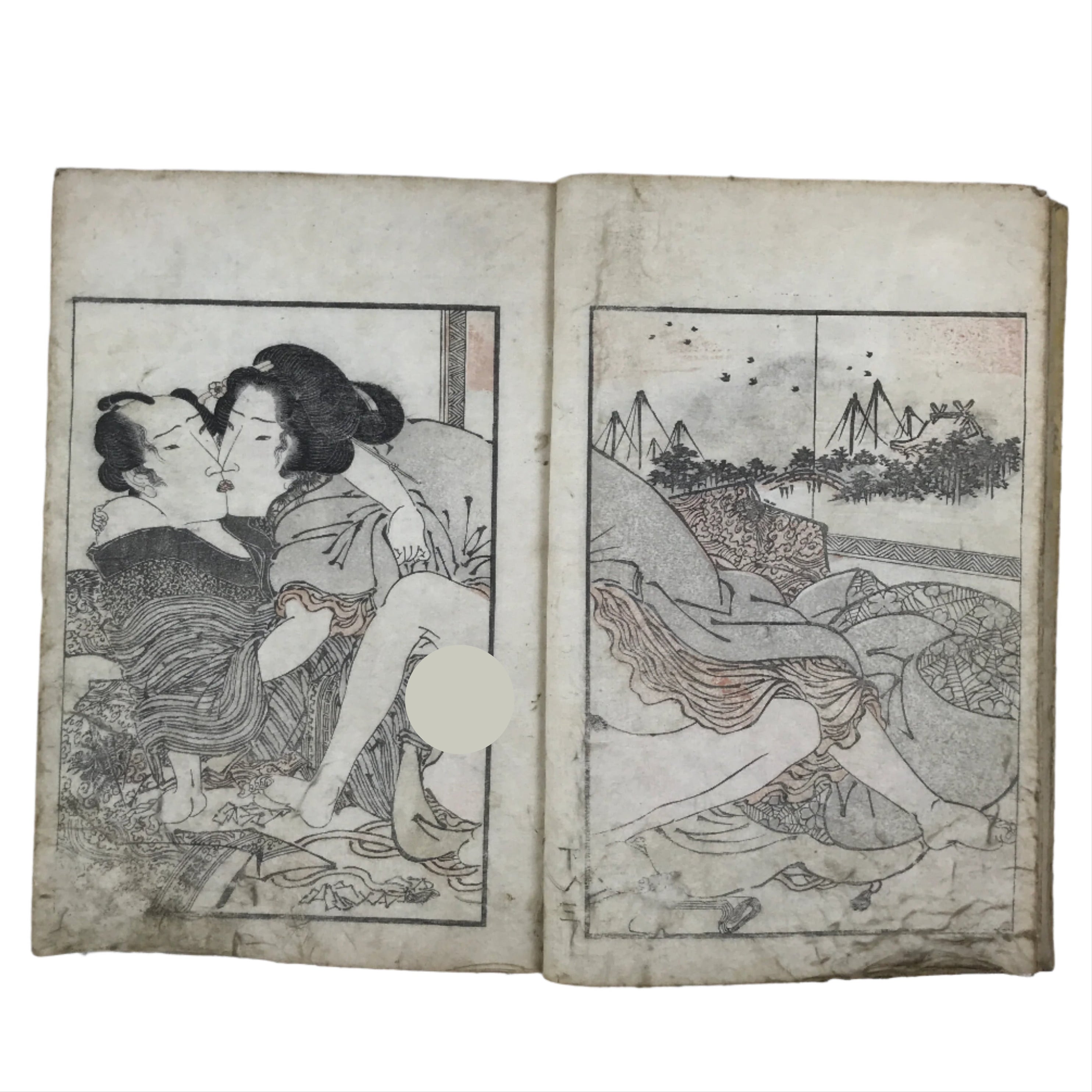 Antique Japanese Shunga Ukiyoe Erotic Art Book Edo Woodblock Print Kim ...