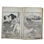Antique Japanese Shunga Ukiyoe Erotic Art Book Edo Woodblock Print Kimono FL403