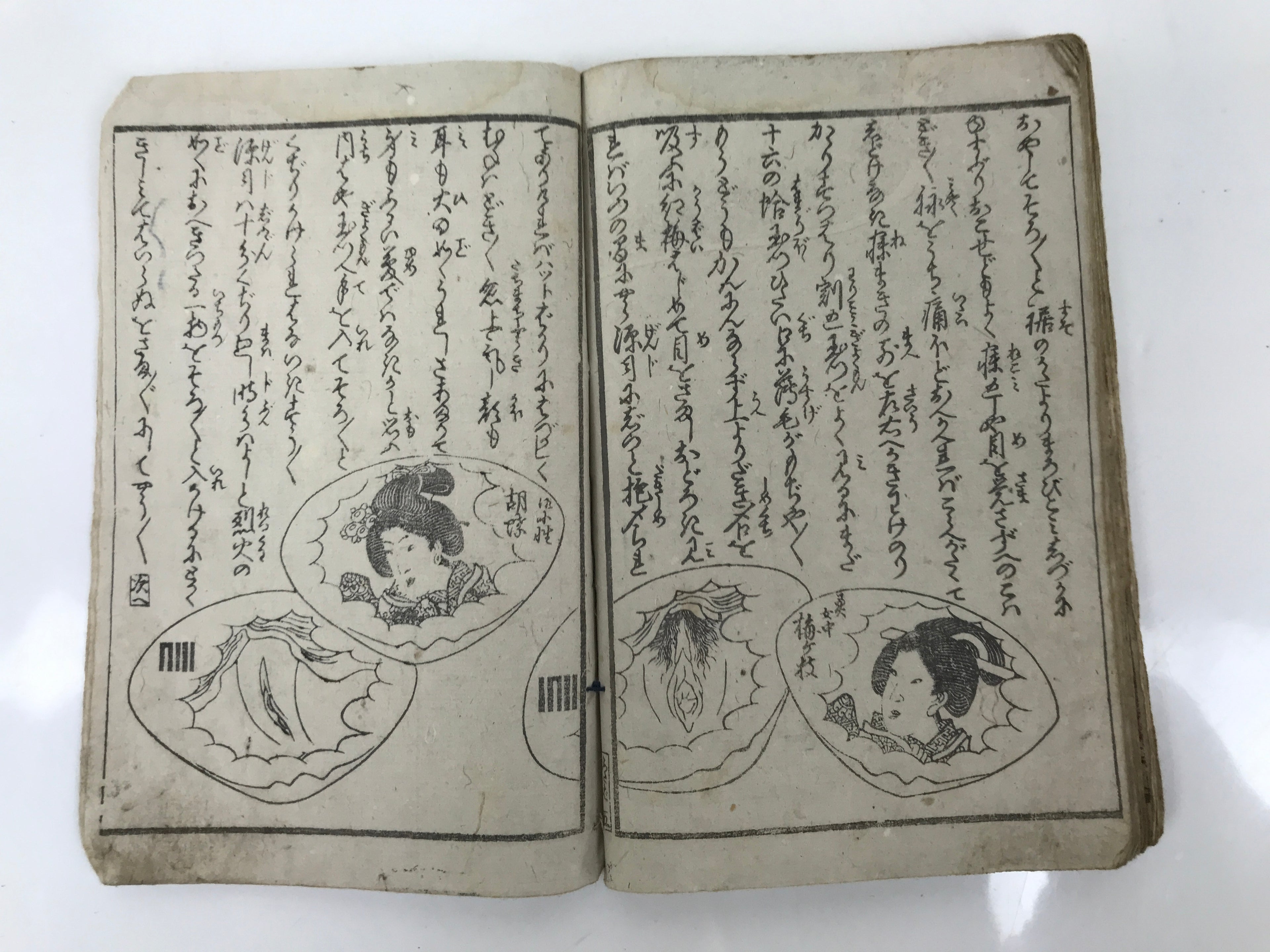 Antique Japanese Shunga Ukiyoe Erotic Art Book Woodblock Print Kimono Edo FL396