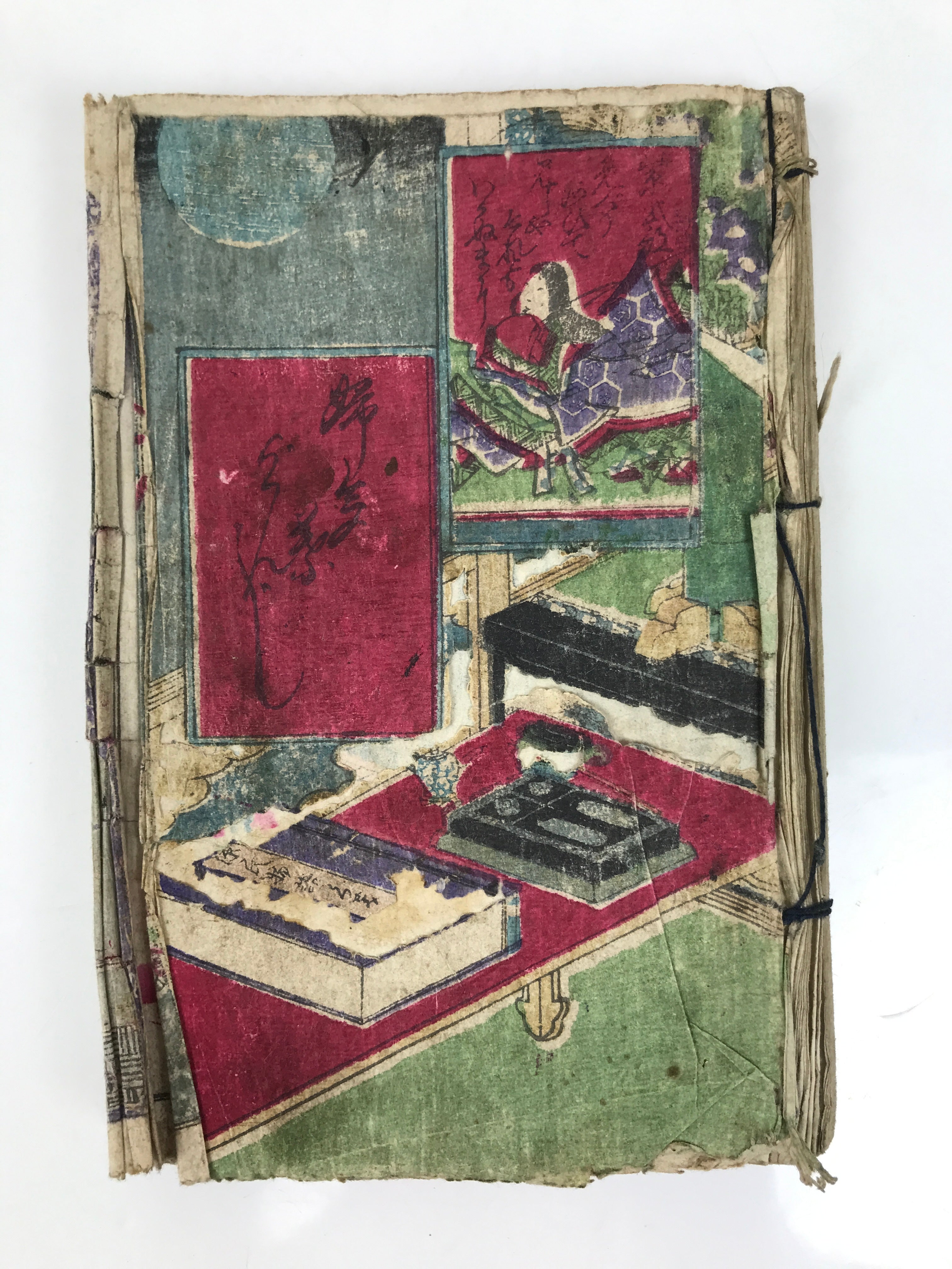 Antique Japanese Shunga Ukiyoe Erotic Art Book Woodblock Print Kimono Edo FL396