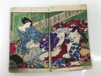 Antique Japanese Shunga Ukiyoe Erotic Art Book Woodblock Print Kimono Edo FL396