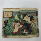 Antique Japanese Shunga Ukiyoe Erotic Art Book Woodblock Print Kimono Edo FL397
