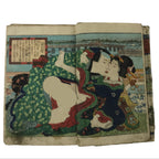 Antique Japanese Shunga Ukiyoe Erotic Art Book Woodblock Print Kimono Edo FL397