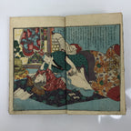 Antique Japanese Shunga Ukiyoe Erotic Art Book Woodblock Print Kimono Edo FL398
