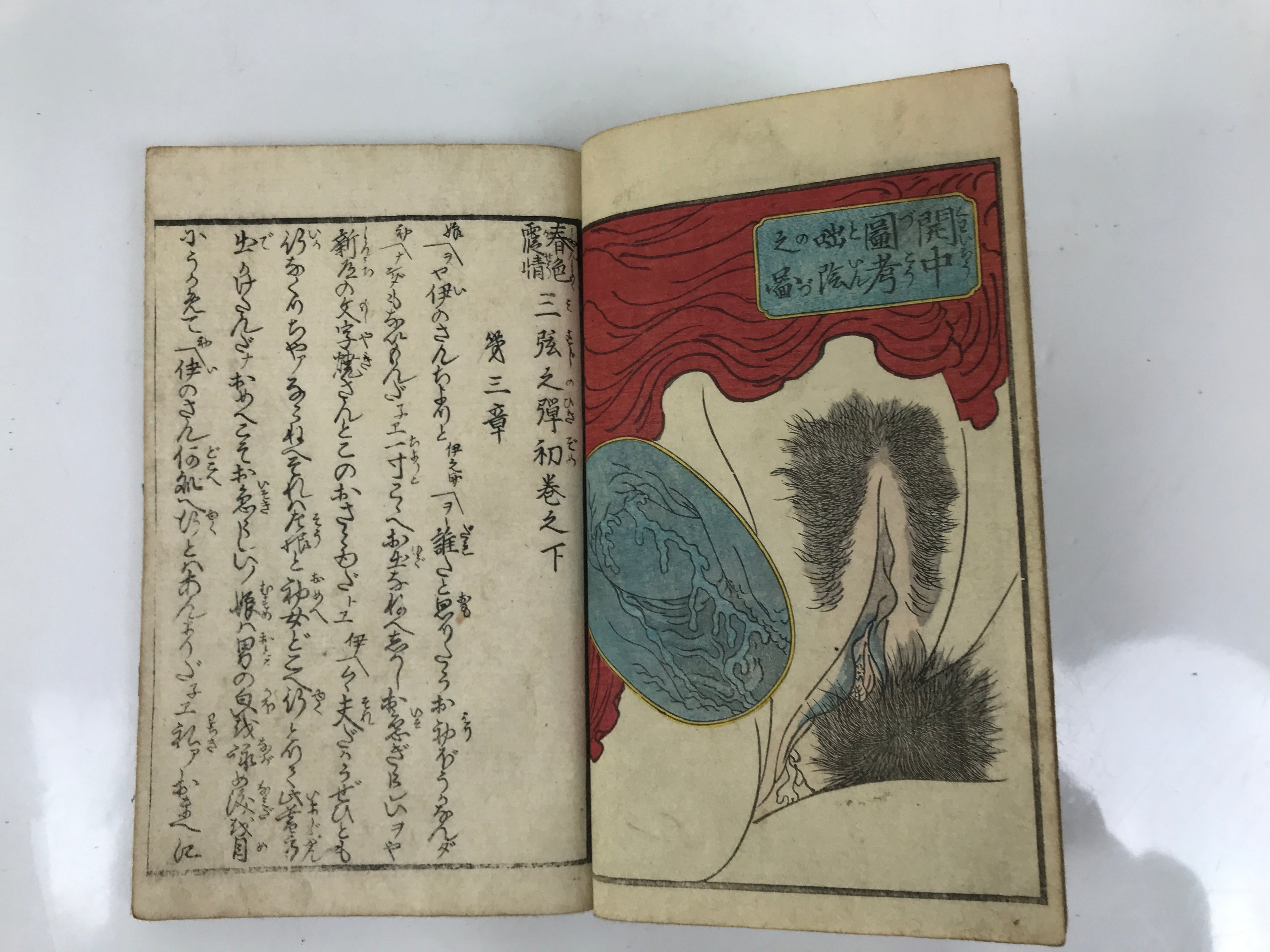 Antique Japanese Shunga Ukiyoe Erotic Art Book Woodblock Print Kimono Edo FL398
