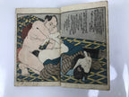 Antique Japanese Shunga Ukiyoe Erotic Art Book Woodblock Print Kimono Edo FL400