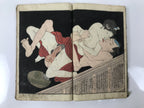Antique Japanese Shunga Ukiyoe Erotic Art Book Woodblock Print Kimono Edo FL400