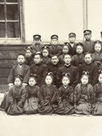 Antique Japanese Taisho Boys School Photograph Hakama Kimono Black White PH27