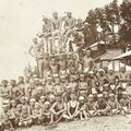 Antique Japanese Taisho Boys Summer Beach Photograph Group Black White PH29