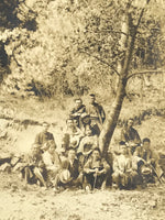 Antique Japanese Taisho Era Group Travel Portrait Photograph Kimono Sepia PH51