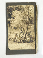 Antique Japanese Taisho Era Group Travel Portrait Photograph Kimono Sepia PH51