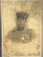 Antique Japanese Taisho Era Soldier Portrait Military Photograph Sepia Tone PH32