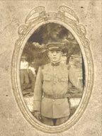 Antique Japanese Taisho Era Soldier Portrait Military Photograph Sepia Tone PH41