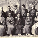 Antique Japanese Taisho Family Group Photograph Portrait Kimono Black White PH37