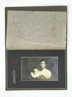 Antique Japanese Taisho Father Child Photograph Portrait Baby Black White PH38