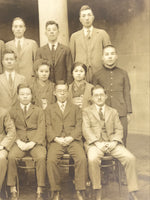 Antique Japanese Taisho Group School Staff Photograph Business Sepia Tone PH61