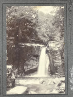Antique Japanese Taisho Kiso River Waterfall Scenic Photograph Black White PH30