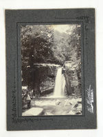 Antique Japanese Taisho Kiso River Waterfall Scenic Photograph Black White PH30