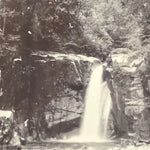 Antique Japanese Taisho Kiso River Waterfall Scenic Photograph Black White PH30