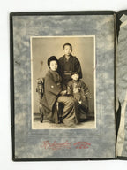 Antique Japanese Taisho Mother Child Photograph Portrait Kimono Black White PH36