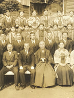 Antique Japanese Taisho School Class Photograph Group Student Uniform Sepia PH63
