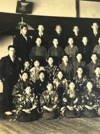 Antique Japanese Taisho School Photograph Group Student Hakama Black White PH121