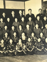 Antique Japanese Taisho School Photograph Group Student Hakama Black White PH121