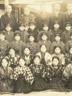 Antique Japanese Taisho School Photograph Student Hakama Uniform Sepia PH126