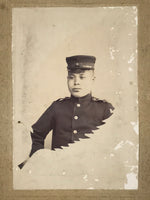Antique Japanese Taisho Soldier Portrait Military Photograph Black White PH46