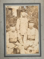 Antique Japanese Taisho Soldiers Group Portrait Military Photograph Sepia PH40