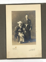 Antique Japanese Taisho Wedding Photograph Kimono Bride Groom Black White PH13