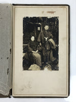 Antique Japanese Taisho Young Couple Photograph Portrait Kimono Black White PH26