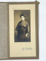 Antique Japanese Taisho Young Woman Portrait Photograph Kimono Hakama Sepia PH42