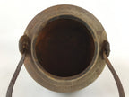 Antique Japanese Traditional Cast Iron Hanging Cook Pot Black Irori Hearth C26