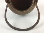 Antique Japanese Traditional Cast Iron Hanging Cook Pot Black Irori Hearth C26