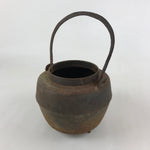 Antique Japanese Traditional Cast Iron Hanging Cook Pot Black Irori Hearth C26