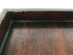 Antique Japanese Wood Lacquered Low Table Brown Serving Tray Ozen Kurumizen L422