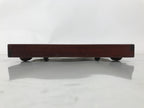 Antique Japanese Wood Lacquered Low Table Brown Serving Tray Ozen Kurumizen L422