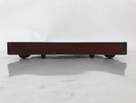 Antique Japanese Wood Lacquered Low Table Brown Serving Tray Ozen Kurumizen L422